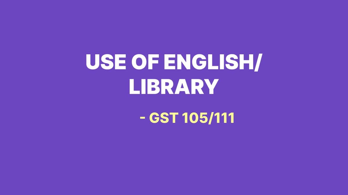 Use of English/ Library
